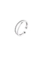 S925 Sterling Silver Double Layer Fried Dough Twists Ring Female - Dazpy