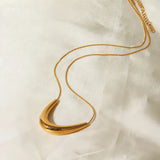 Golden Crescent Statement Necklace