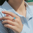 S925 Silver Blue Chic Ice Blue Adventure Women's Ring Jewelry - Dazpy