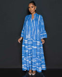 Geometric-Print Loose-Waist Pullover Dress