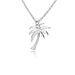 Gold Stainless Steel Palm Tree Pendant Necklace - Bohemian Summer Ocean Beach Jewelry