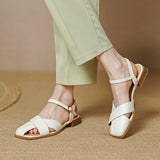 Casual Low-Heel Summer Leather Sandals