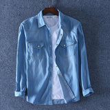 Men's Cotton Denim Long-sleeved Shirt