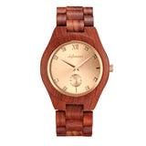 Men's Simple Personality Creative Red Sandalwood Strap Quartz Movement Watch - Dazpy