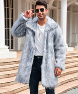 Men's Overcoat Faux Fur Coat Long Trench Coat