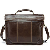 First Layer Cowhide Mens Bag Retro Trendy Texture Handbag - Dazpy