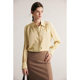 Elegante Langarm-Seidenbluse für Damen