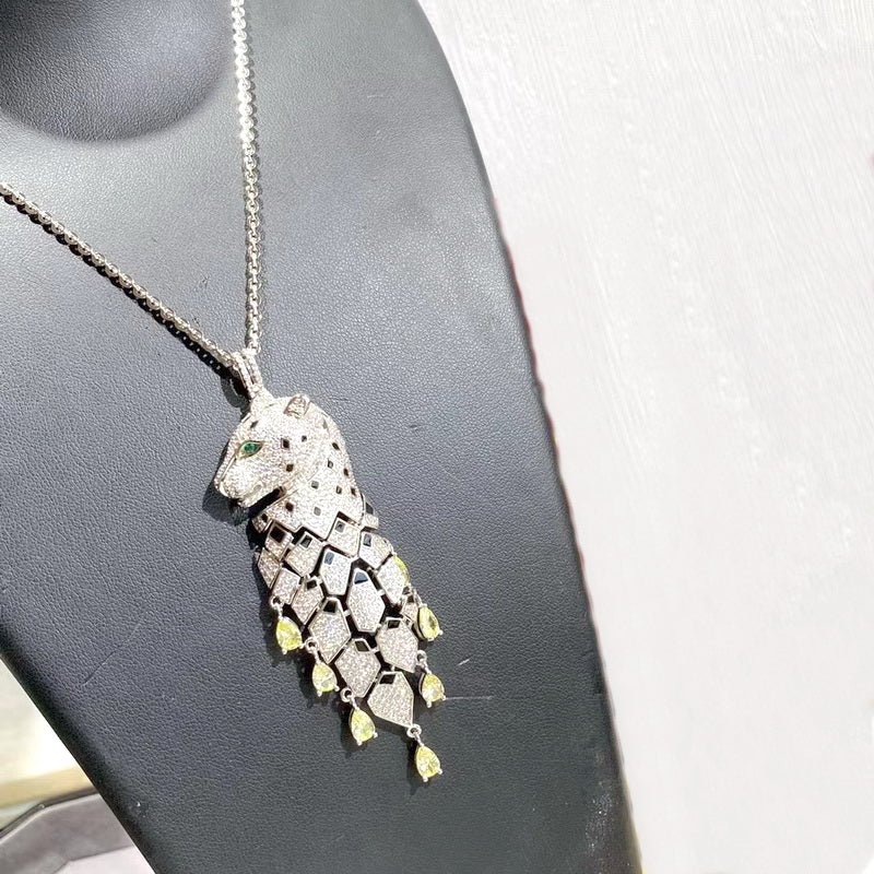 Alloy Material Studded Yellow Diamond Necklace - Dazpy