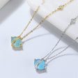 Fashion S925 Sterling Silver Necklace Aquamarine - Dazpy