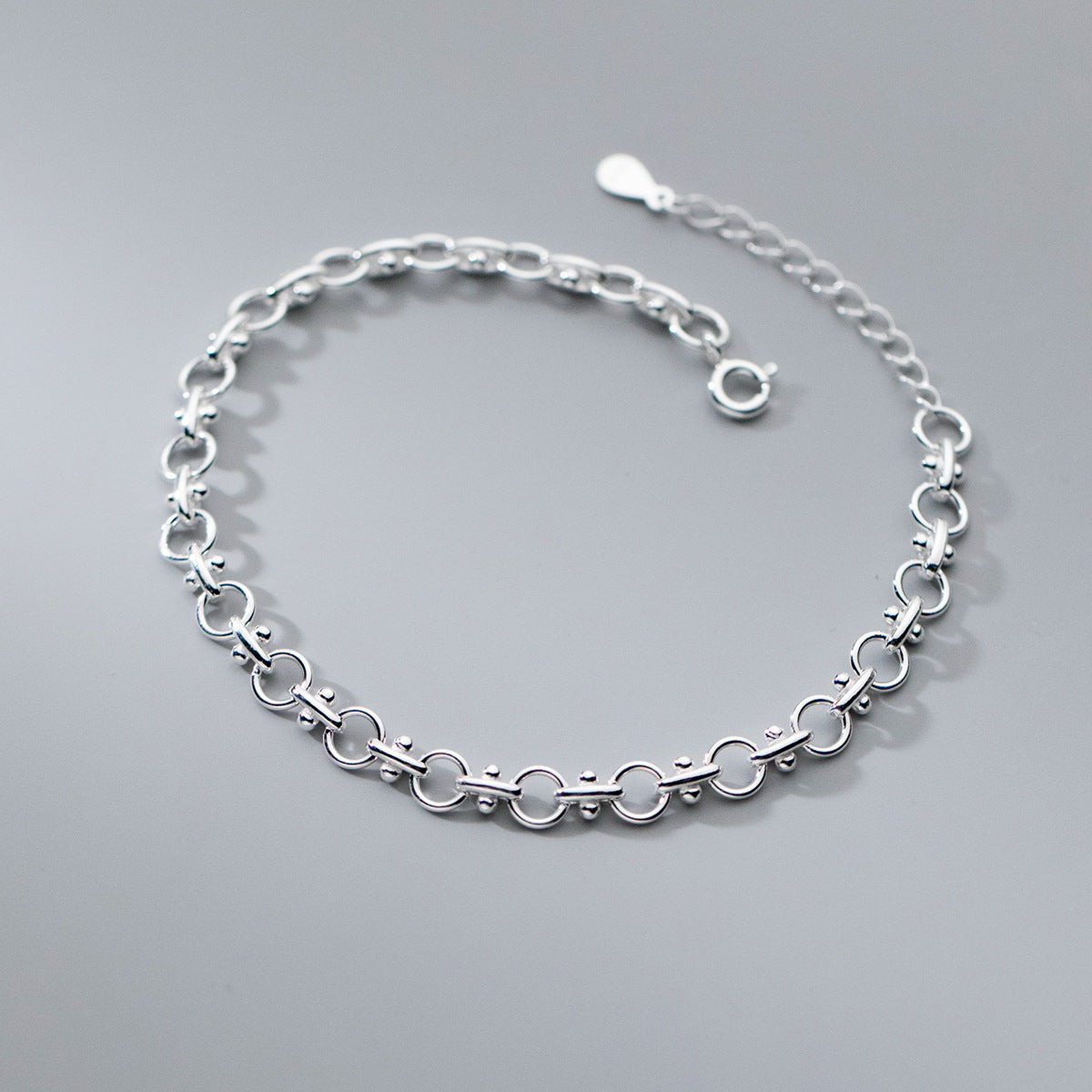 S925 Sterling Silver Division Round Bracelet - Dazpy