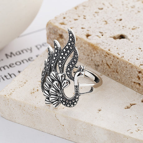 National Style Peacock Phoenix Shape Ring - Dazpy