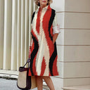 Women's Digital-Print Stretch A-Line Midi Dress
