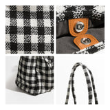 Vintage Plaid Square Shoulder Bag