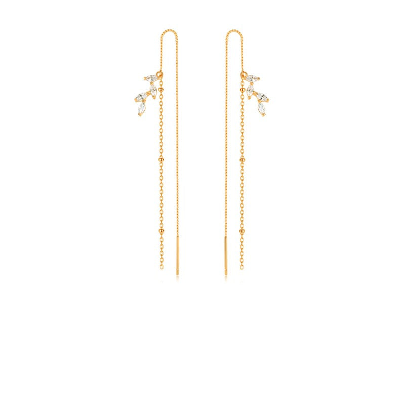 Long Tassel Earrings With Niche Design And Temperament In Sterling Silver For Women - Dazpy