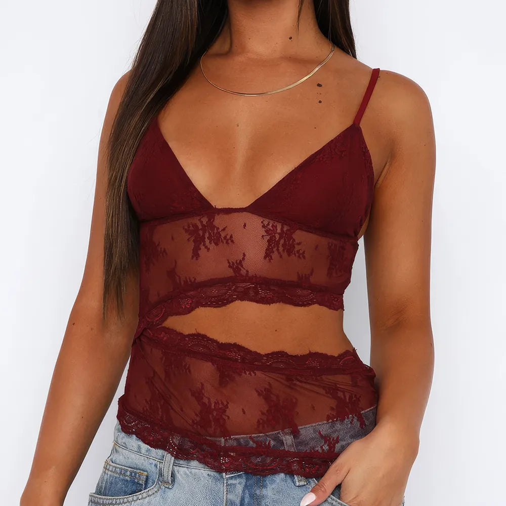 Camisole-Top aus floraler Spitze