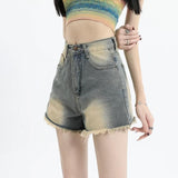 Vintage-Jeansshorts mit hoher Taille