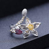 Ring Inlaid With Gem Natural Wind Flowers - Dazpy