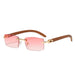 Rimless Wooden Sunglasses