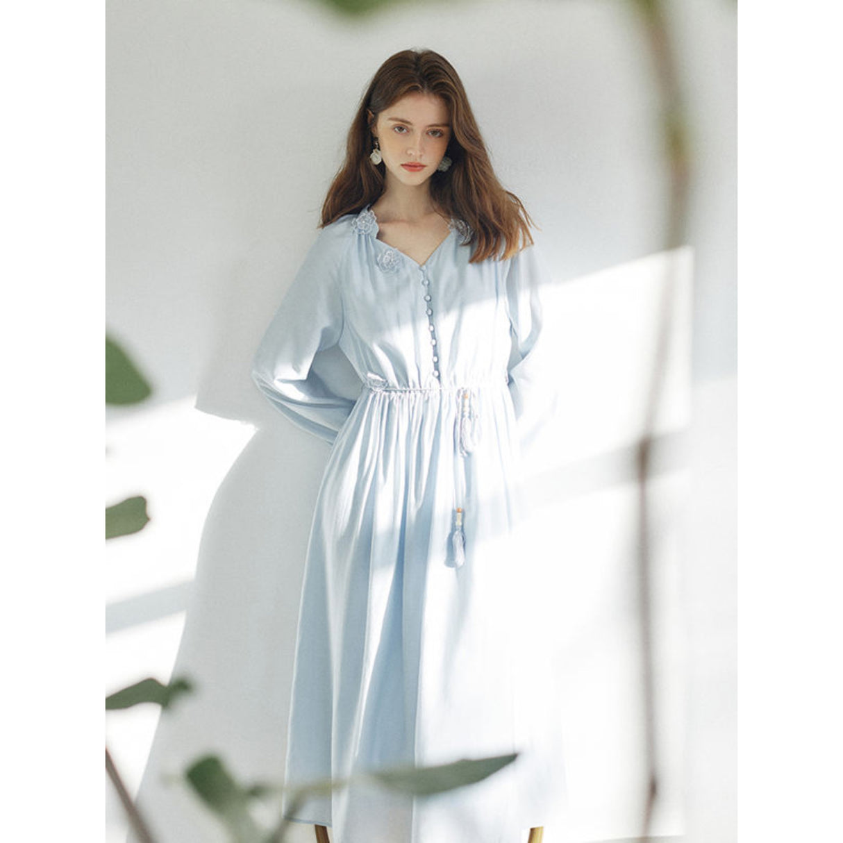 French Pastoral Style Long-sleeved Dress for Women