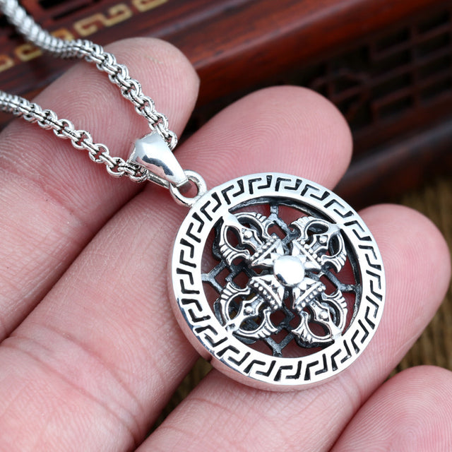 Antique Thai Silver Tibetan Magic Pendant - Dazpy