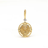 S925 Silver Plated K Gold Reversible Pendant - Dazpy