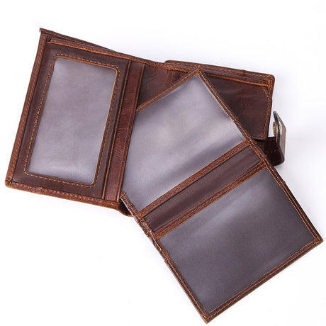 Men's high-end suede leather business wallet - Dazpy