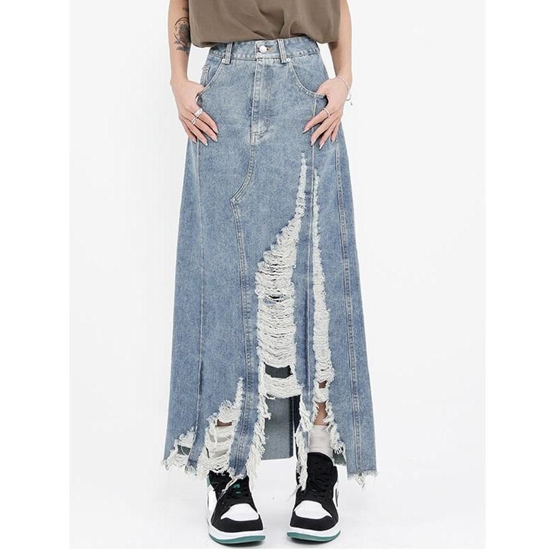 High Waist Denim Skirt