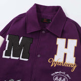 Men's Jacket Embroidered Color Matching Baseball Uniform