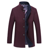 Herbst und Winter Neuer Wollmantel Slim-Fit Jugend Mittellanger einreihiger Trenchcoat