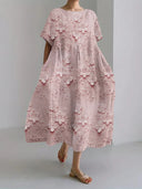 Women's Loose Round-Neck Digital-Print Dress