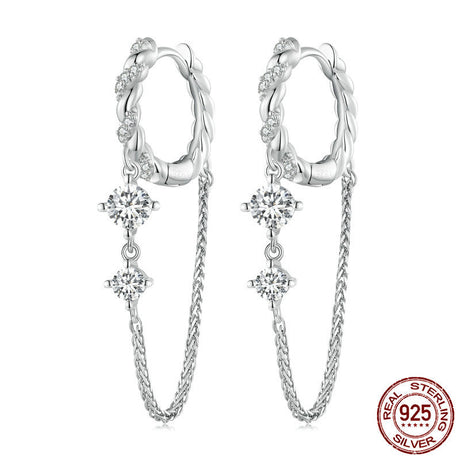 Platinum Plated Delicate Tassel Earrings For Women - Dazpy