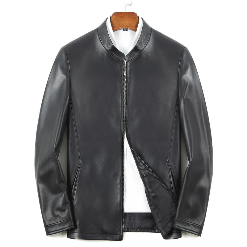 Men's Thin Zipper Pu Leather Jacket