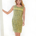 Women's Printed Sleeveless Lace-Detail Dress