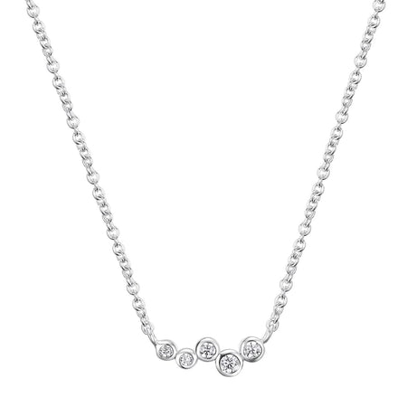 Single Row Diamond Collarbone Necklace - Dazpy