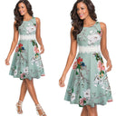 Vestido plisado estampado con bolsillos
