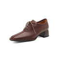 Elegantes zapatos de tacón alto con cordones y punta cuadrada