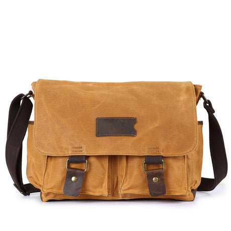 Men's Vintage Crazy Horse Leather Waterproof Crossbody Bag - Dazpy