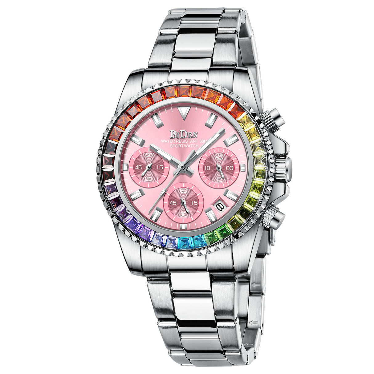 Fashion Steel Band Business Ladies Trend Colored Diamond Watch - Dazpy