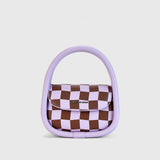 Vintage Leather Checkerboard Crossbody Bag