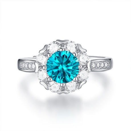 S925 Silver Blue Chic Ice Blue Adventure Women's Ring Jewelry - Dazpy