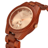 Men's Simple Personality Creative Red Sandalwood Strap Quartz Movement Watch - Dazpy