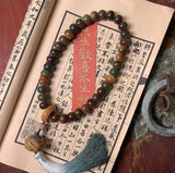 Bodhi Green Sandalwood Incense Bag Handheld Double Circle Bracelet - Dazpy