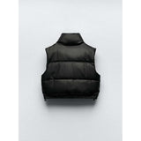 Winter Elegance: Women's Slim Fit Zipper Vest with Stand Collar