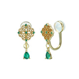 Emerald Zirconium Ear Clip Without Ear Hole - Dazpy