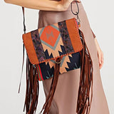 Bolso de hombro con borlas boho vintage