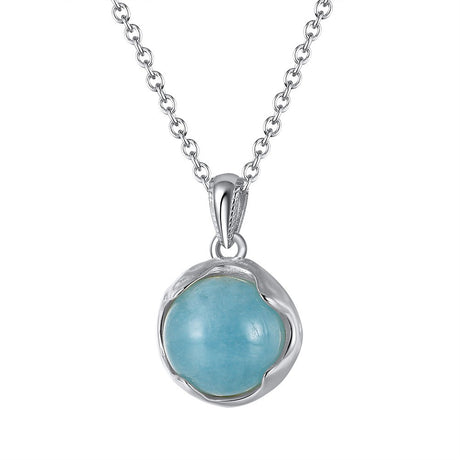 Aquamarine S925 Sterling Silver Necklace - Dazpy