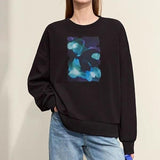 Sudadera holgada con estampado abstracto para mujer