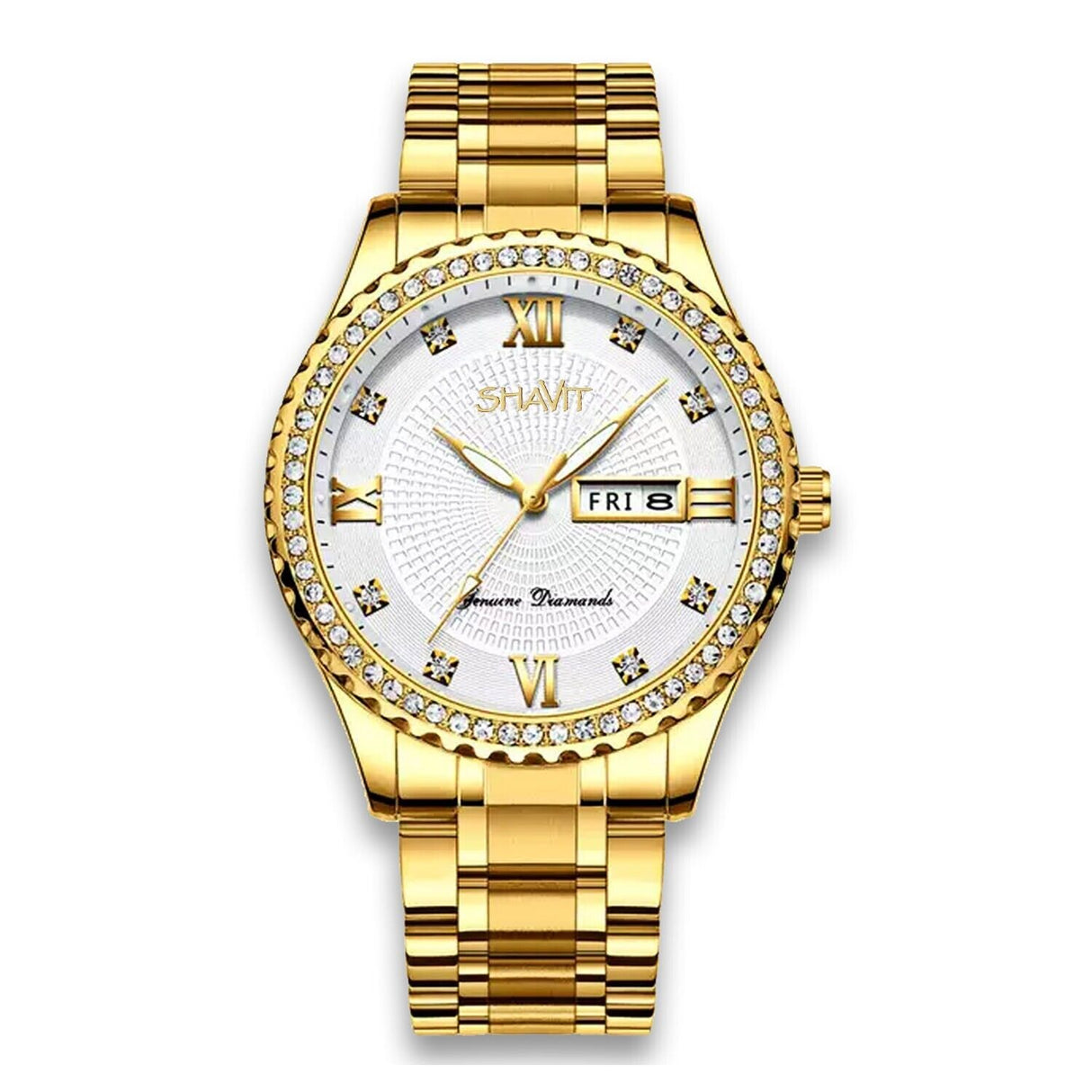 Men's Gold Watch Stainless Steel Quartz Wristwatch For MEN Relojes De Hombre - Dazpy