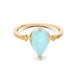 Jewelry Sterling Silver Amazonite White Crystal Ring - Dazpy