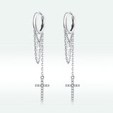 Long Tassel Glittering Cross Earrings - Dazpy